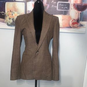 Ralph Lauren Collection Brown Houndstooth Blazer-size 2